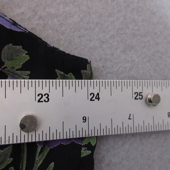 Vintage April Cornell Dress Large Black Purple Floral Cottage Grunge Prairie Y2K - Picture 5 of 11